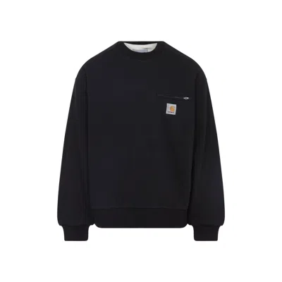 Carhartt Detroit Cotton Blend Sweatshirt In Black
