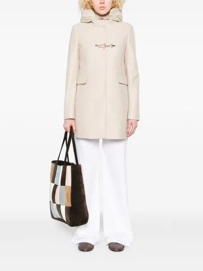 Fay Ivory Short Coat With Tailored Silhouette And Minimalist Design In White