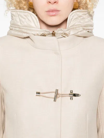 Fay Ivory Short Coat With Tailored Silhouette And Minimalist Design In White