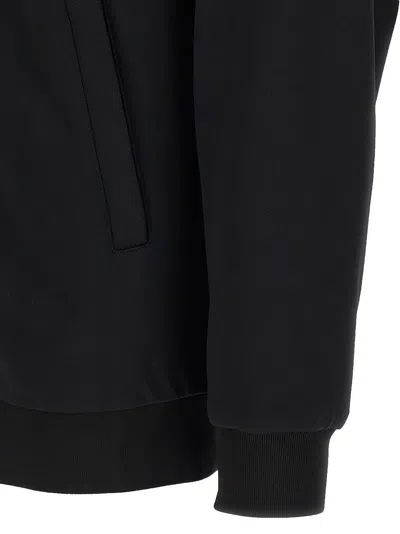 Balenciaga High Collar Ribbed Cuffs Side Pockets Dress In Black