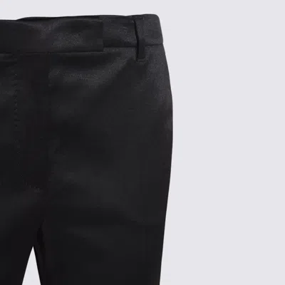 Incotex Relaxed Trousers With Satin Finish And Pockets In Black