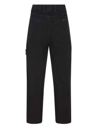 Stone Island Trousers Blue And Green In Black