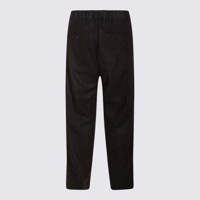 Nn07 Trousers Brown Stripe In Black
