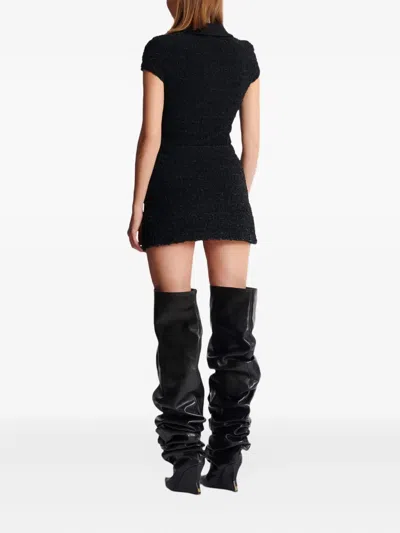 Balmain Tweed Mini Skirt In Black
