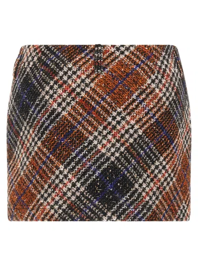 Missoni Multicolor Miniskirt With Concealed Zip Closure And All-over Zig-zag Motif In Wool Woman In Multi