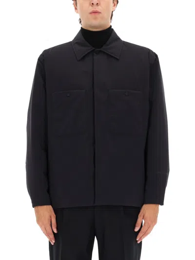 Laminar Boxy Minimalist Black Jacket With Classic Collar In Black