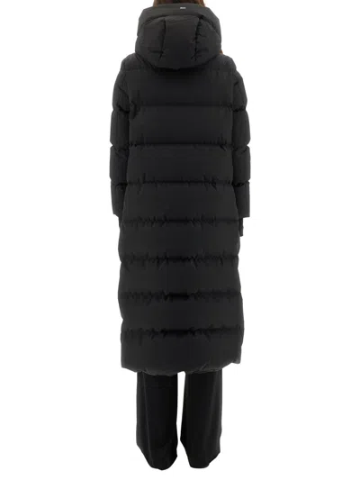 Herno Two-layer Windstopper Long Coat In Black