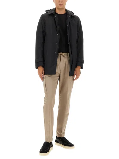 Herno Men's Padded Jacket With Detachable Hood In Black