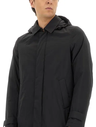 Herno Men's Padded Jacket With Detachable Hood In Black