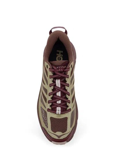 Hoka U Mafate Speed 2 Mesh And Rubber Sneakers In Burgundy