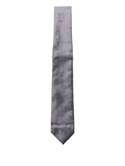 Forte Forte Velvet Texture Ties In Standard Width In Gray