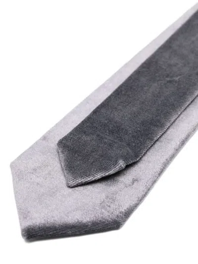 Forte Forte Velvet Texture Ties In Standard Width In Gray