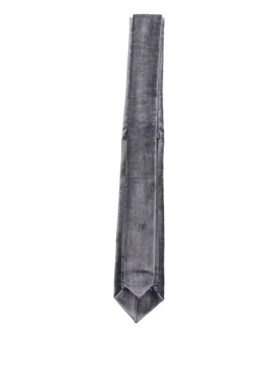 Forte Forte Velvet Texture Ties In Standard Width In Gray