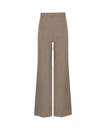 Valentino Virgin Wool Trousers In Brown