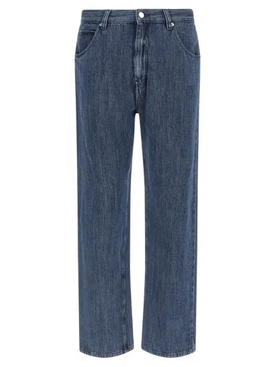 Namacheko Slim Fit Denim Trousers With Pockets And Loops In Blue