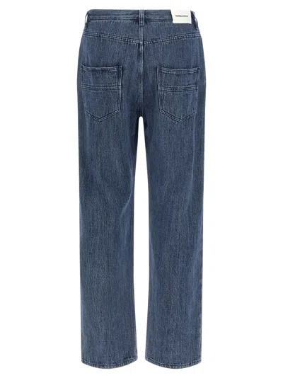 Namacheko Slim Fit Denim Trousers With Pockets And Loops In Blue