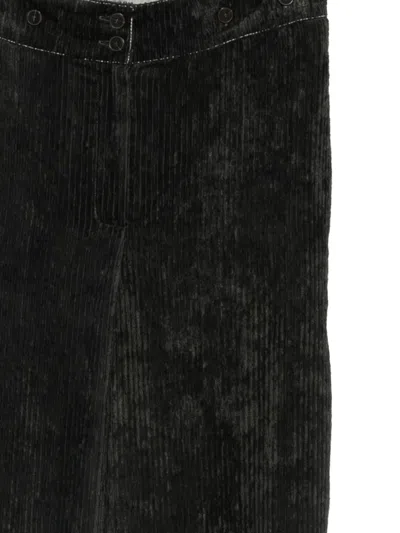 Alysi Wide-leg Velvet Trousers In Black