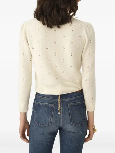 Chloé Wool And Cashmere Fitted Sweater With An Openwork Motif Clothing In Multi