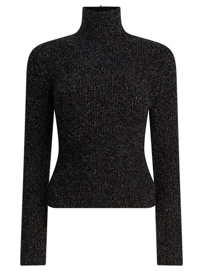 Max Mara Wool And Cashmere Mouliné Turtleneck In Blue