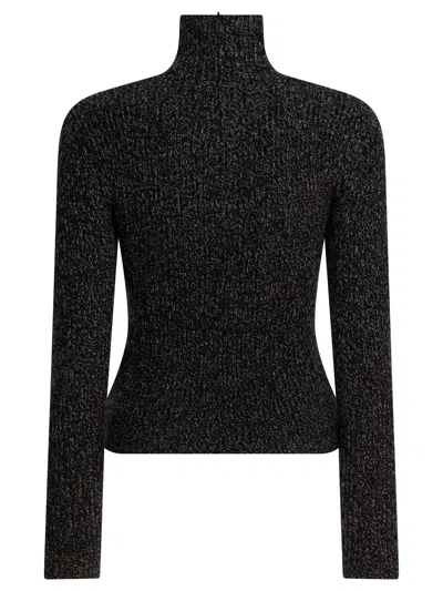 Max Mara Wool And Cashmere Mouliné Turtleneck In Blue
