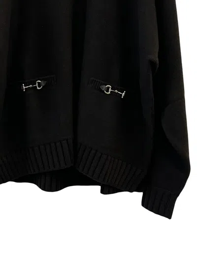 Gucci Wool And Cashmere Turtleneck Sweater With Horsebit In Black