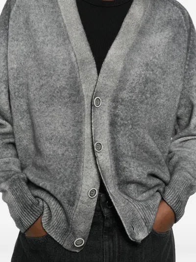 Avant Toi Wool And Cashmere V-necked Cardigan In Gray