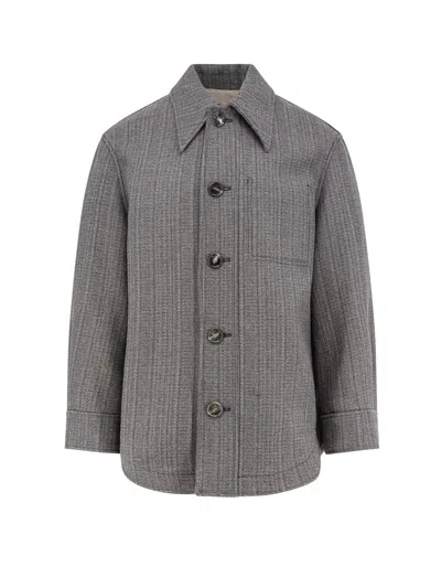 Ami Alexandre Mattiussi Overshirt Made From Wool Blend Fabric In Gray