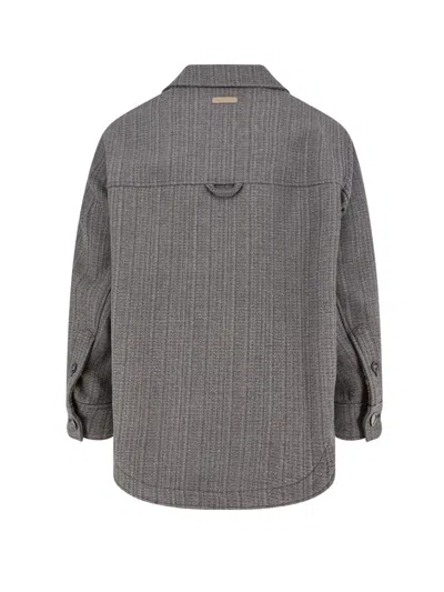Ami Alexandre Mattiussi Overshirt Made From Wool Blend Fabric In Gray