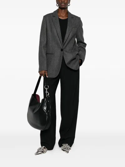 Forte Forte High Waist Wide Leg Trousers With Pockets In Black