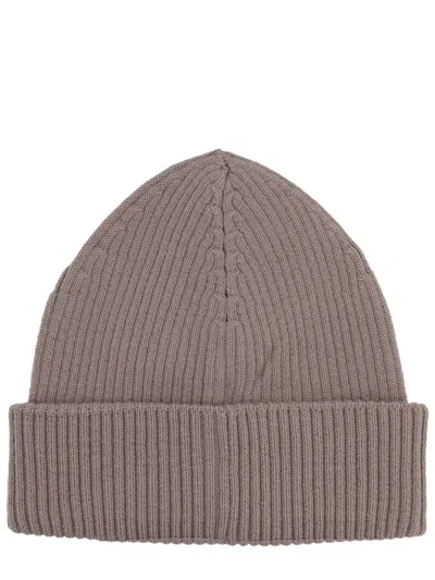 Our Legacy Ribbed Merino Wool Cap With Folded Cuff In Brown