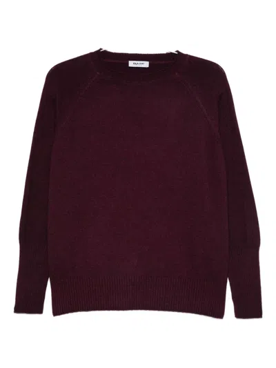 Base Wool Crewneck Sweater In Burgundy