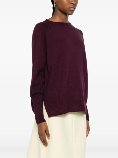Base Wool Crewneck Sweater In Burgundy