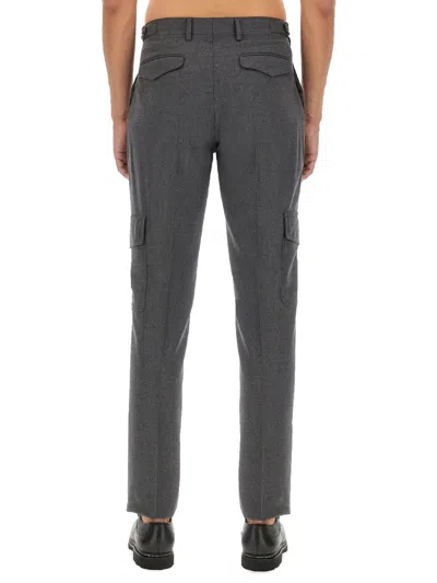 Lardini Trousers Wool Multiple Pockets In Gray