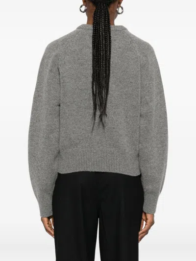 Dunst Wool V-necked Sweater In Gray