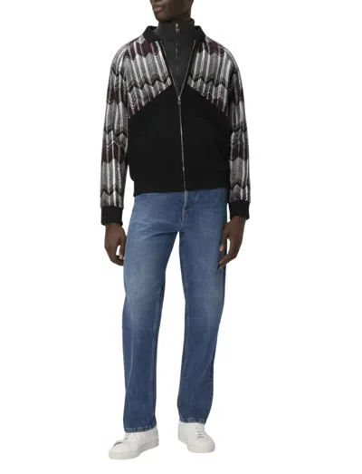 Missoni Bomberjacke Mit Zickzack-einsatz Aus Wollmischung In Multi