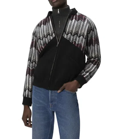 Missoni Bomberjacke Mit Zickzack-einsatz Aus Wollmischung In Multi