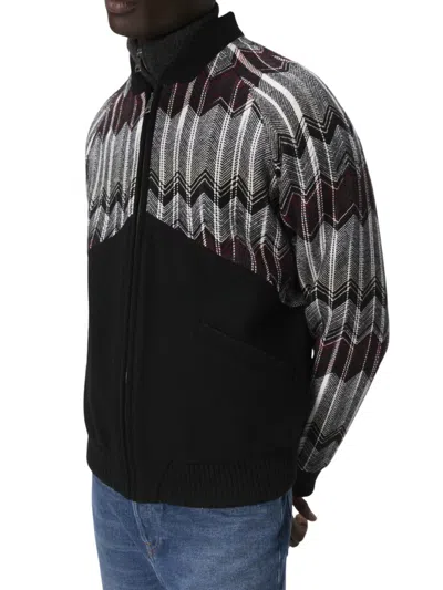 Missoni Bomberjacke Mit Zickzack-einsatz Aus Wollmischung In Multi