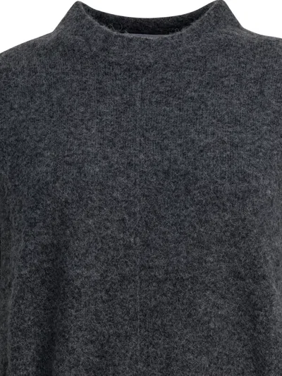 Umarmung Wool-blend Crew-neck Sweater Knitwear Grey In Blue