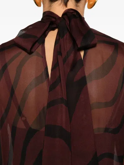 Raquel Diniz Zebra Print Dress In Brown