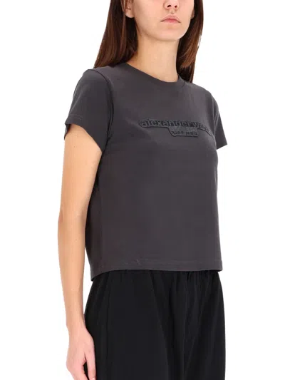 Alexander Wang Embossed Logo T-shirt In Black