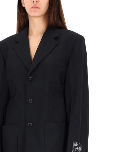 Alexander Wang Structured Oversized Black Jacket With Tailored Fit And Notch Lapel In Black