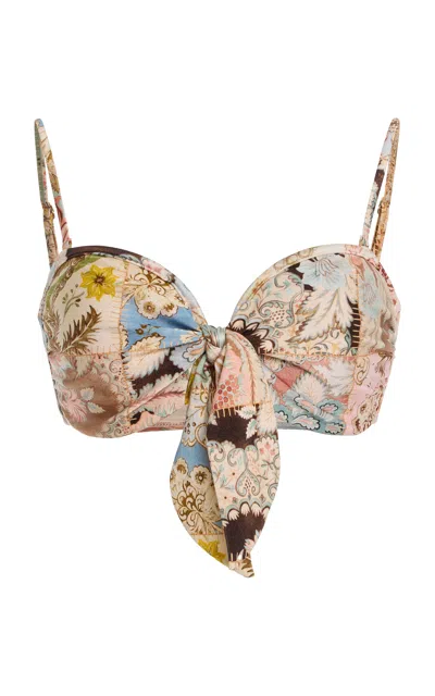Zimmermann Daylight Tie-front Bikini Top In Multi