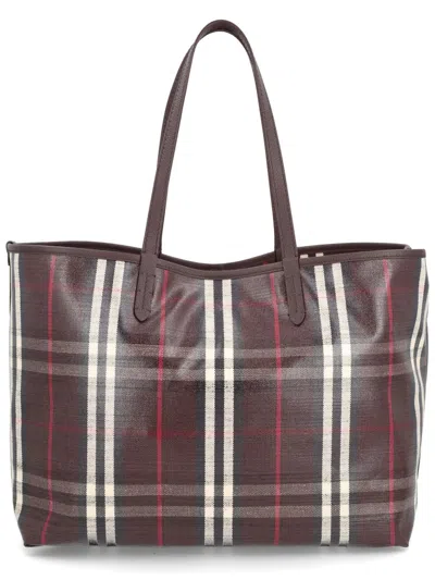 Burberry Womens Mahogany Medium Highlands Cotton-blend Tote Bag In Multi