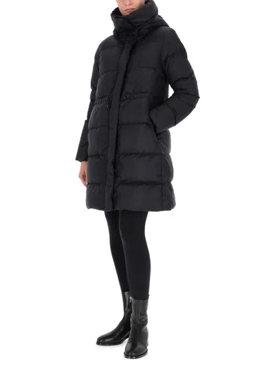 Canada Goose Knee-length Black Puffer Coat In Blue