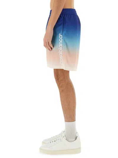 Casablanca Gradient Football Shorts In Blue