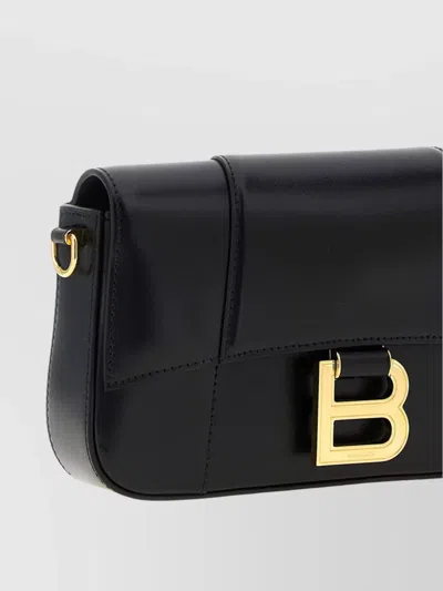 Balenciaga Small Hourglass Magnetic-closure Shoulder Bag In Black