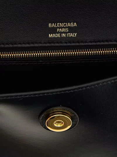 Balenciaga Small Hourglass Magnetic-closure Shoulder Bag In Black