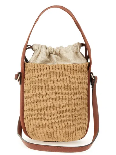 Chloé Horse Medallion Paper Bucket Bag In Brown