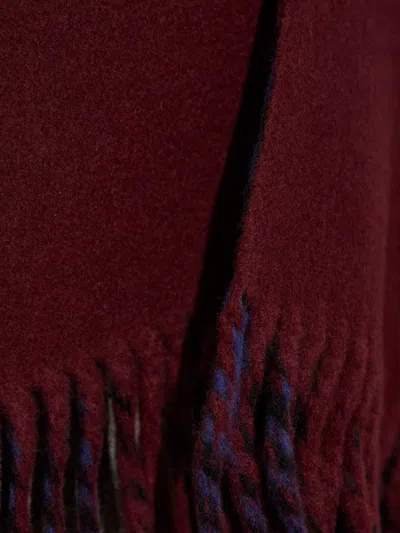Burberry Reversible Fringed Cape In Red