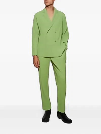 Issey Miyake Quartz Green Tailored Pleats 1 Trousers In Green